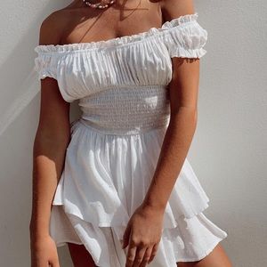 Princess Polly THE LOVE GALORE ROMPER WHITE